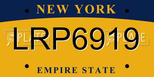 LRP6919 New York License Plate