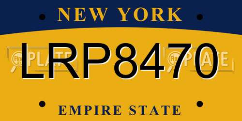 LRP8470 New York License Plate