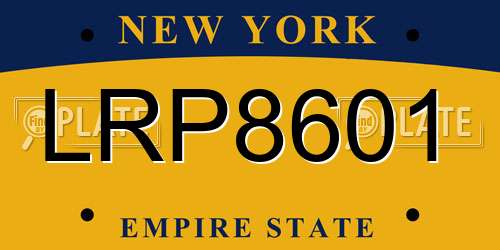LRP8601 New York License Plate