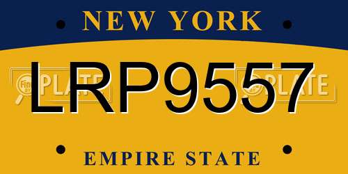LRP9557 New York License Plate