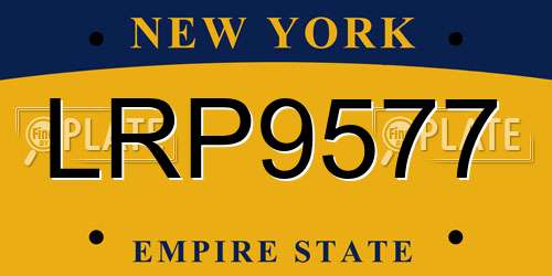 LRP9577 New York License Plate
