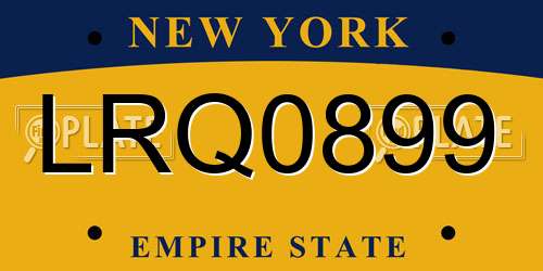 LRQ0899 New York License Plate