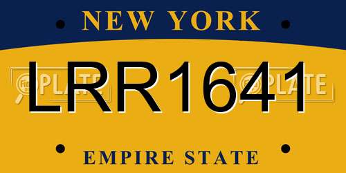 LRR1641 New York License Plate