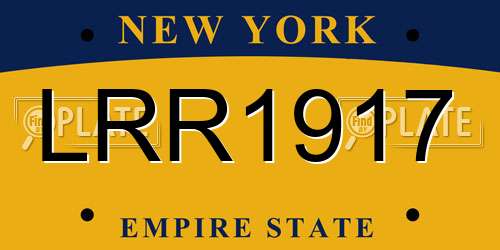 LRR1917 New York License Plate