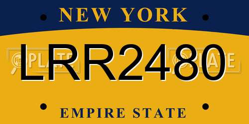 LRR2480 New York License Plate