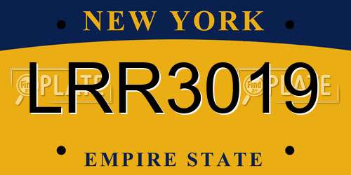 LRR3019 New York License Plate