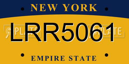 LRR5061 New York License Plate
