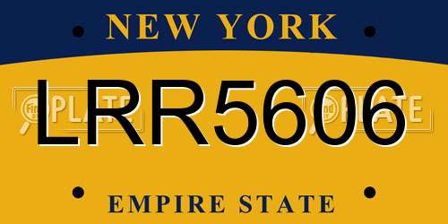 LRR5606 New York License Plate
