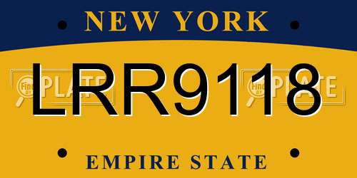 LRR9118 New York License Plate