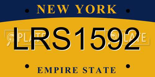 LRS1592 New York License Plate