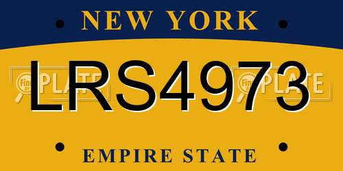 LRS4973 New York License Plate