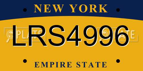 LRS4996 New York License Plate