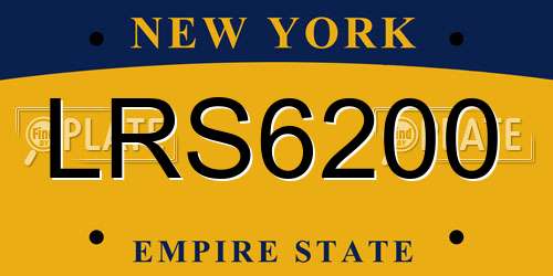 LRS6200 New York License Plate