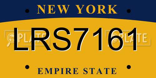 LRS7161 New York License Plate