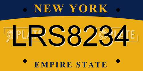 LRS8234 New York License Plate