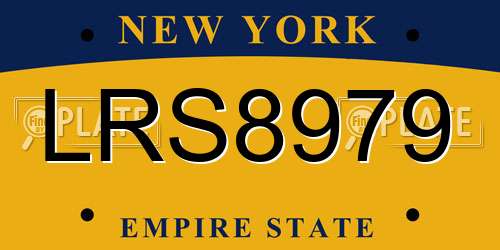 LRS8979 New York License Plate