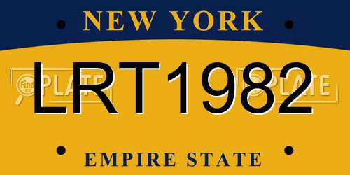 LRT1982 New York License Plate