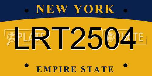 LRT2504 New York License Plate