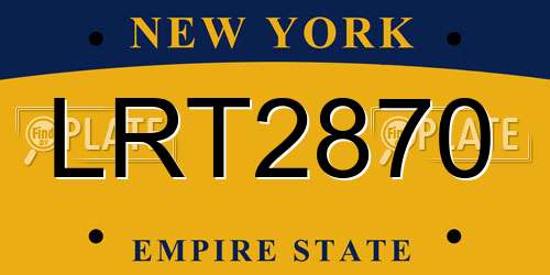 LRT2870 New York License Plate