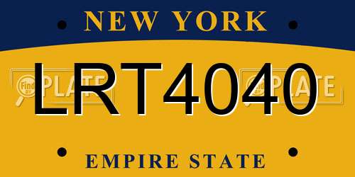 LRT4040 New York License Plate