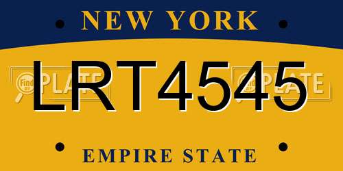 LRT4545 New York License Plate