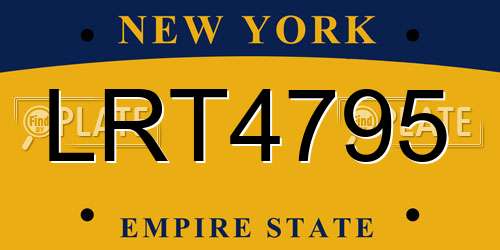 LRT4795 New York License Plate