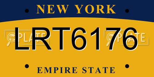 LRT6176 New York License Plate