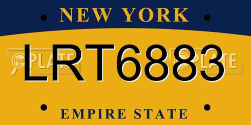 LRT6883 New York License Plate