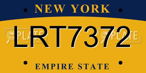 LRT7372 New York License Plate