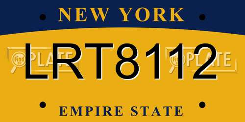LRT8112 New York License Plate