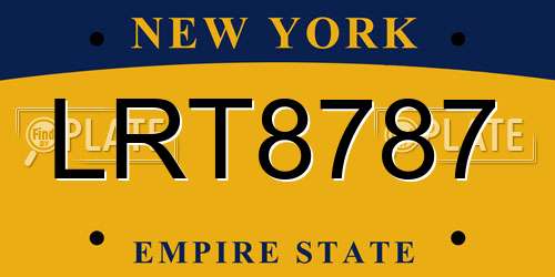 LRT8787 New York License Plate