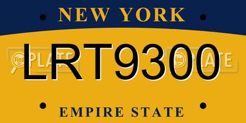 LRT9300 New York License Plate