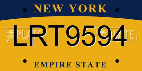 LRT9594 New York License Plate
