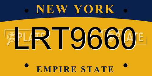 LRT9660 New York License Plate