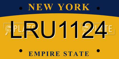 LRU1124 New York License Plate
