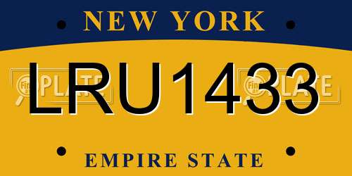 LRU1433 New York License Plate