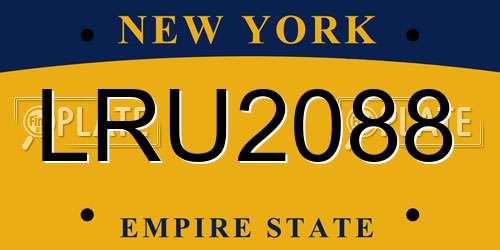 LRU2088 New York License Plate