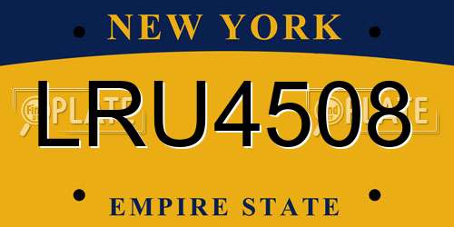 LRU4508 New York License Plate