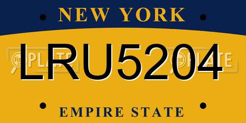 LRU5204 New York License Plate