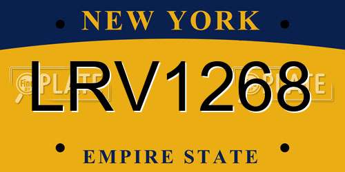 LRV1268 New York License Plate