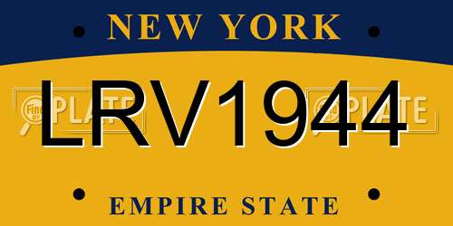 LRV1944 New York License Plate