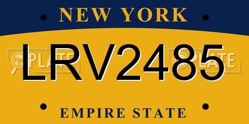 LRV2485 New York License Plate