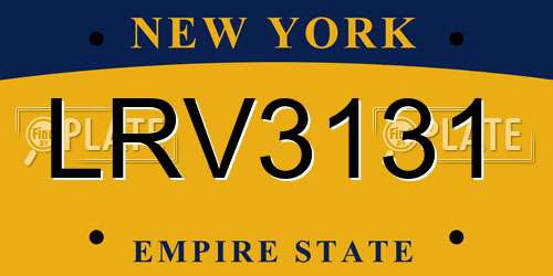 LRV3131 New York License Plate