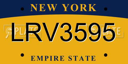 LRV3595 New York License Plate