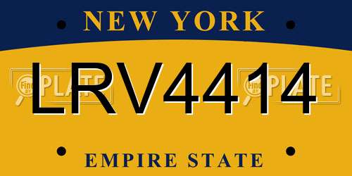 LRV4414 New York License Plate