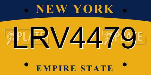 LRV4479 New York License Plate