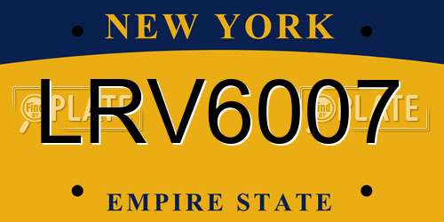 LRV6007 New York License Plate