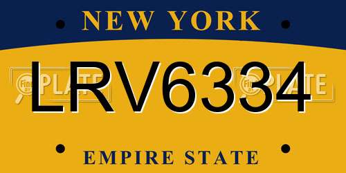 LRV6334 New York License Plate