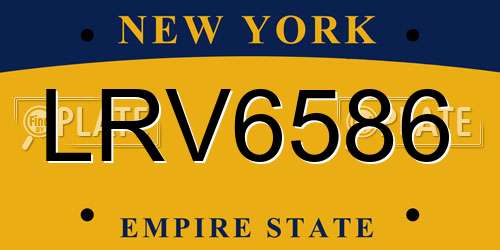 LRV6586 New York License Plate