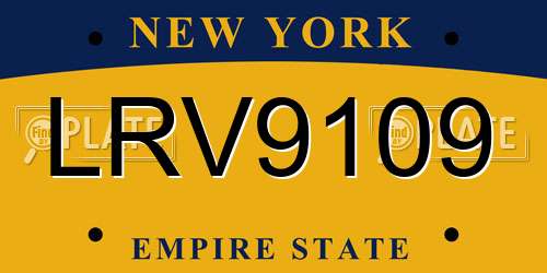 LRV9109 New York License Plate